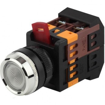 Кнопка ЭРА ABLFS-22 бел. D22мм неон/240В 1з+1р BBT30-ABLFS-K01E Б0045653
