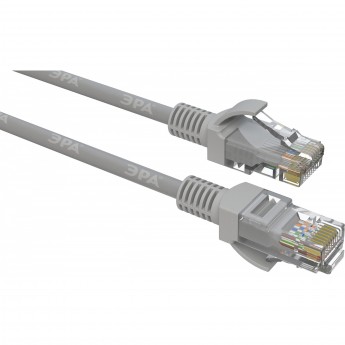 Патч корд ЭРА U/UTP неэкранированный 2 м категория 5e серый CU