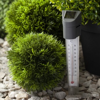 Садовый светильник-градусник ЭРА ERATR024-02 на солнечной батарее сталь пластик серый 33 см Садовый светильник-градусник ЭРА ERATR024-02 на солнечной батарее сталь пластик серый 33 см