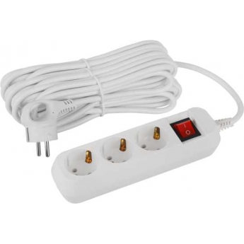 Удлинитель электрический ЭРА UDL-16-3100-ES Greenline 3 розетки с заземлением с выключателем 10м ПВС 3х1кв.мм