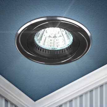 Встраиваемый светильник алюминиевый ЭРА KL34 AL/BK/1 поворотный MR16 12V 50W черный Встраиваемый светильник алюминиевый ЭРА KL34 AL/BK/1 поворотный MR16 12V 50W черный