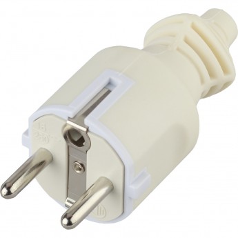 Вилка ЭРА V4(W) c заземлением 16A прямой ввод белая Вилка ЭРА V4(W) c заземлением 16A прямой ввод белая